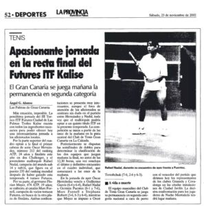 Rafa Nadal, su victoria en Gran Canaria con 16 años.